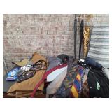 Vintage Ties, Jackets, Umbrellas, Foam Mattress