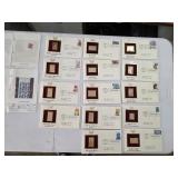 First Day Issues - 22K Gold Plated, Vintage Stamps