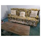 Sofa with hide-a-bed, coffee table