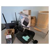 Cassette recorder, binoculars, router, battery