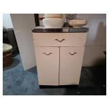 Metal base cabinet and contents