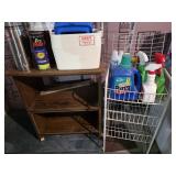Rolling cart, plastic wire shelving cart, thermos,