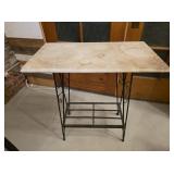 Iron table with marble top