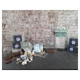Glass display cases, figurines