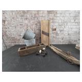 Antique door handles, horse hames,