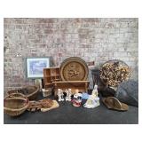 Lowenbrau wall art, metal candle sticks,