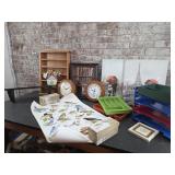 Botanical prints, wall art, curio shelving units,