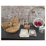 Vintage drawer pulls, baskets, ceramic apples &
