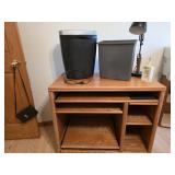 Computer Desk, Shredder, Desk Lamp
