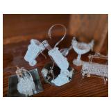 Set of 5 Spun Glass Miniature Ornaments