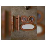 Oak Decor Set: Mirror, Shelves, Art