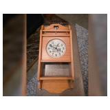 Country Wood Wall Clock with Shelf