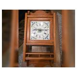 Vintage Oak Wall Clock with Shelf