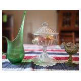 Vintage Glassware & Stone Fruit Set