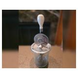 Vintage Glass Measuring Jar Egg Beater