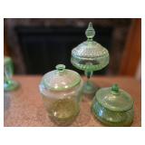 Set of 3 Vintage Uranium Glass Pieces