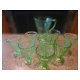 Vintage Green Depession Glass Set