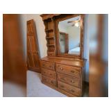 Oak Dresser with Hutch Mirror
