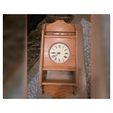 Oak Wall Clock with Shelf