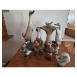 Set of Whimsical Goose Figurines