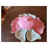 Vintage Ceramic Leaf Snack Server Set