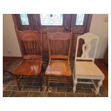 Three Antique Style Dining Chairs
