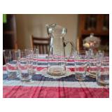 Mid-Century Gold Starburst Pitcher Set