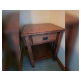 Mission Style Oak Bedside Table - Set of 2