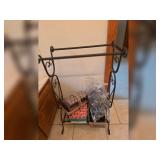 Wrought Iron Towel Rack & Hair Rollers
