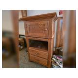 Oak Small Cabinet with Two Drawers