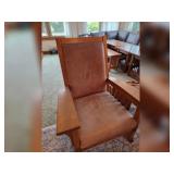Mission Style Oak & Leather Rocking