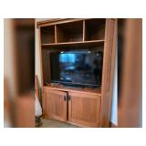 Oak Corner Entertainment Center Cabinet