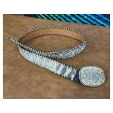 Snake Skin Belt Size 34 with Solid Brass