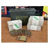 Vintage Military Ammo Crate with Ammunition