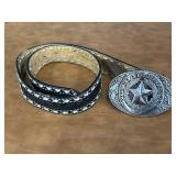 Tony Lama Belt Size 30 with Texas Belt Buckle