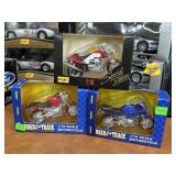 Three 1:18 Die Cast 1:18 Motorcycles