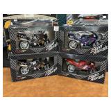 Four Super Motorcycle Die Cast Metal