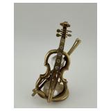 24K Gold Plated Austrian Crystal Violin Figurine
