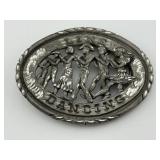 Vintage Dancing People Belt Buckle Made in USA