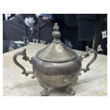 Vintage Footed Silver Plated Suger Bowl with a