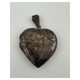 Vintage Sterling Silver Heart Locket Pendant
