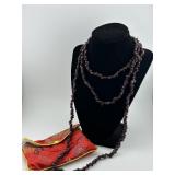 Two Vintage Raw Stone Bead Necklaces