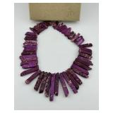 Purple Stone Bead Necklace