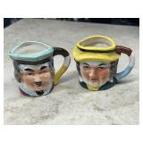 Vintage Toby Style Ceramic Character Mugs