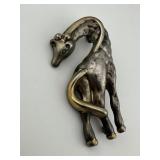 Vintage Silver Tone Giraffe Brooch