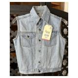 New $60 Comfort Denim Denim Vest Size L