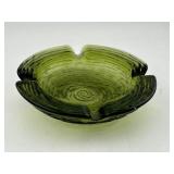 Vintage Green Glass Ashtray