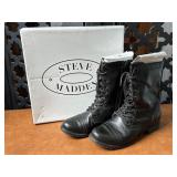 Steve Madden Troopa Black Leat Boots Size 7