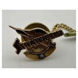 Haltom 10K Gold Statoflex Pin with White
