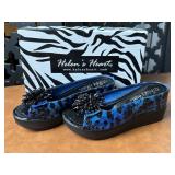 Helen's Heart Bleu Leopard Shoes Size 7